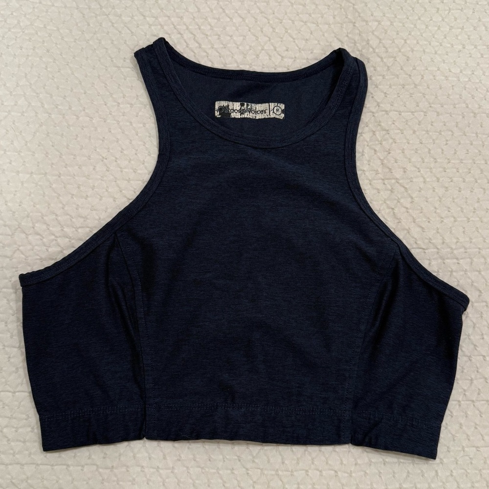 Outdoor Voices Athena Crop Top in Navy — Size Medium
